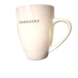 Starbucks Oversized Classic White with Red Lettering 5 1/2" Coffee Mug
